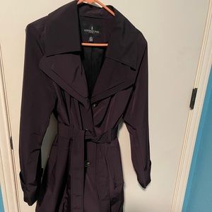 London Fog raincoat, dark purple, large, like new